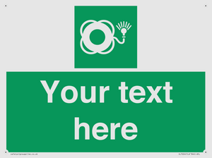 Custom sign safe condition Lifebuoy with light